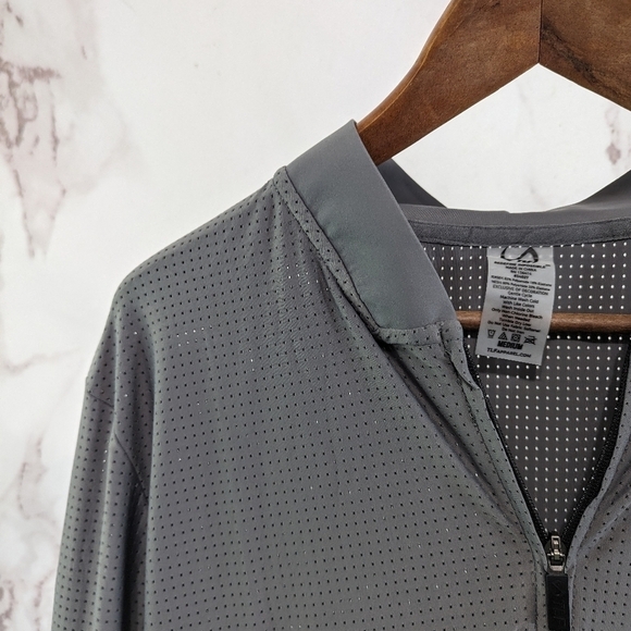 TLF Apparel Jacket Womens Medium Maddox Gray Half Zip Jacket Crop Athletic - Picture 2 of 13